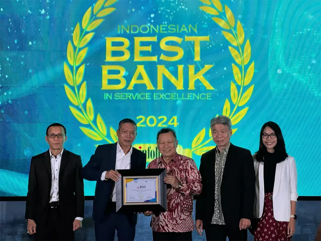 BSG Raih Penghargaan The 1st Best SMS Banking di INFOBANK-MRI Banking Service Excellent Recognation 2024